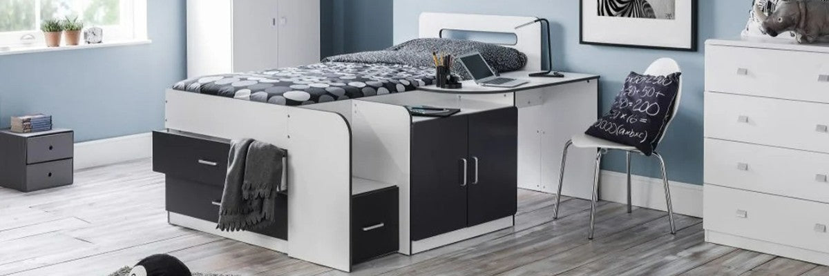 Bunk beds with built-in storage solutions