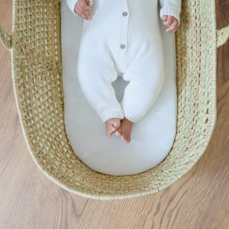 Clair de Lune Hypoallergenic Noah Pod/ Palm Moses Basket Mattress - 74 x 28 cm