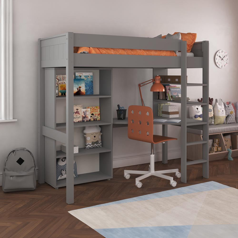 grey-high-sleeper-with-tall-bookcase-and-desk=area