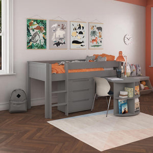 grey-midsleeper-with-three-drawer-chest-and-pull-out-desk-with-shelving-space