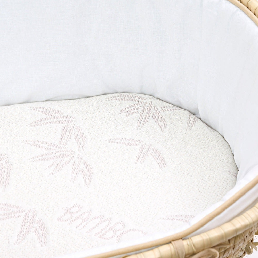 Inside Of Inside Of Clair de Lune Natural Bamboo Wicker Moses Basket Mattress (65 x 28 cm)