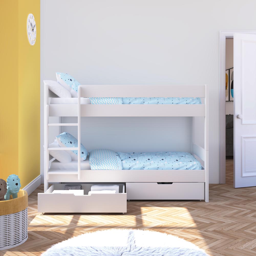 white-detachable-single-beds-bunk-bed-with-two-drawers