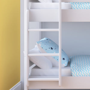 close-up-white-ladder-detachable-bunk-bed