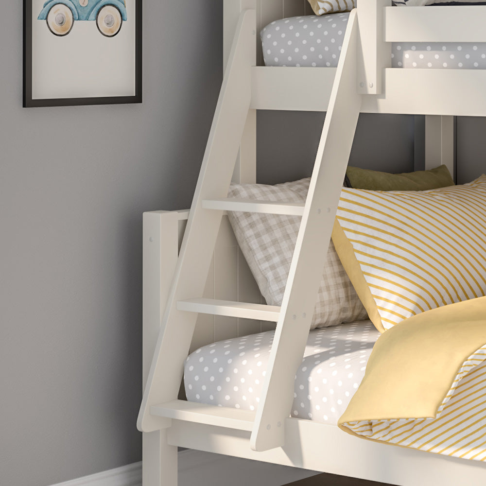 close-up-white-ladder-bottom-bunk-small-double-bed