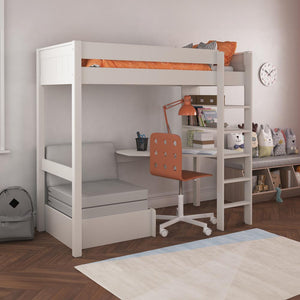 white-high-sleeper-bed-desk-space-shelf-space-pullout-lounging-chair