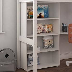 close-up-white-bookcase-featuring-four-large-shelves