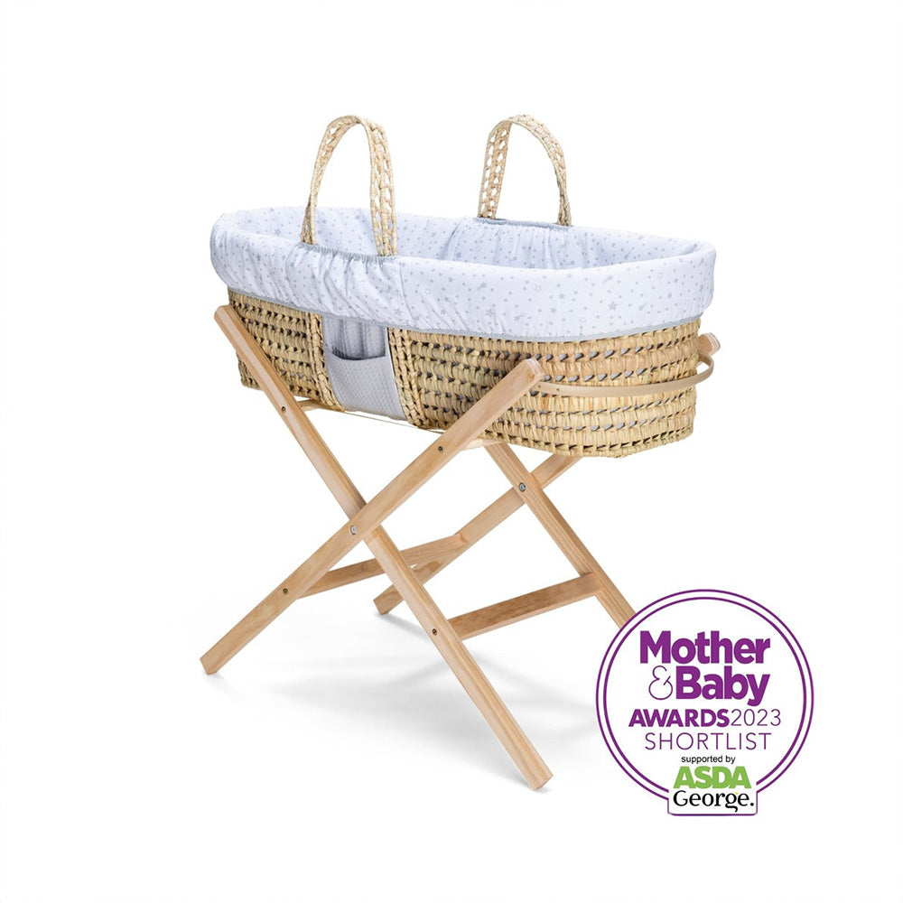 Clair de Lune Reversible Stars & Stripes Palm Moses Basket Bundle