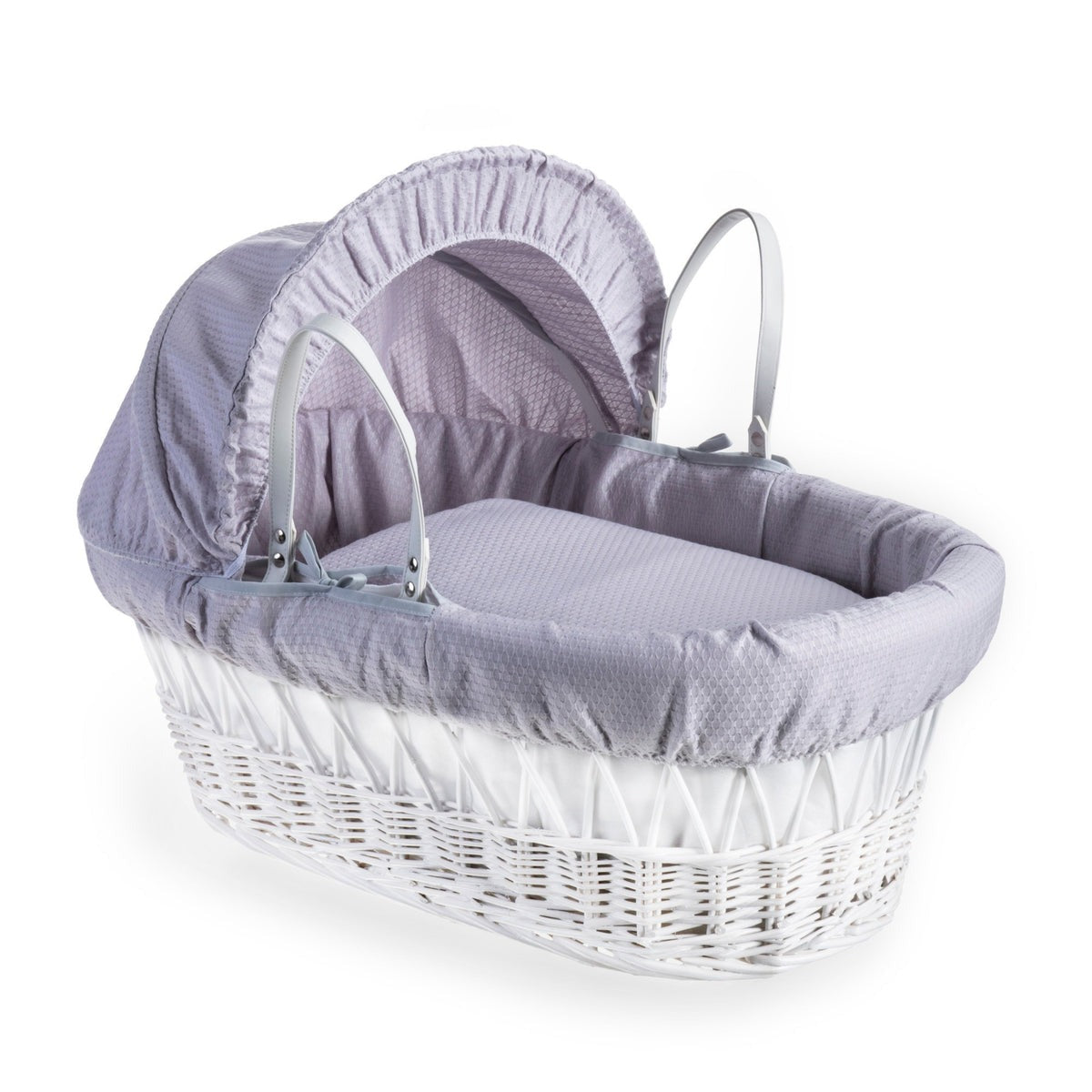 Clair de Lune Cotton Dream White Wicker Moses Basket