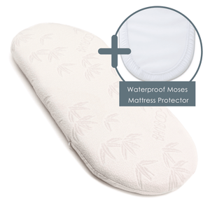 Waterproof Moses mattress protector, Clair de Lune Natural Bamboo Palm Moses Basket/Noah Pod® Mattress (74 x 28 cm)