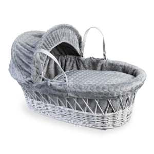 Clair de Lune Marshmallow grey Wicker Moses Basket