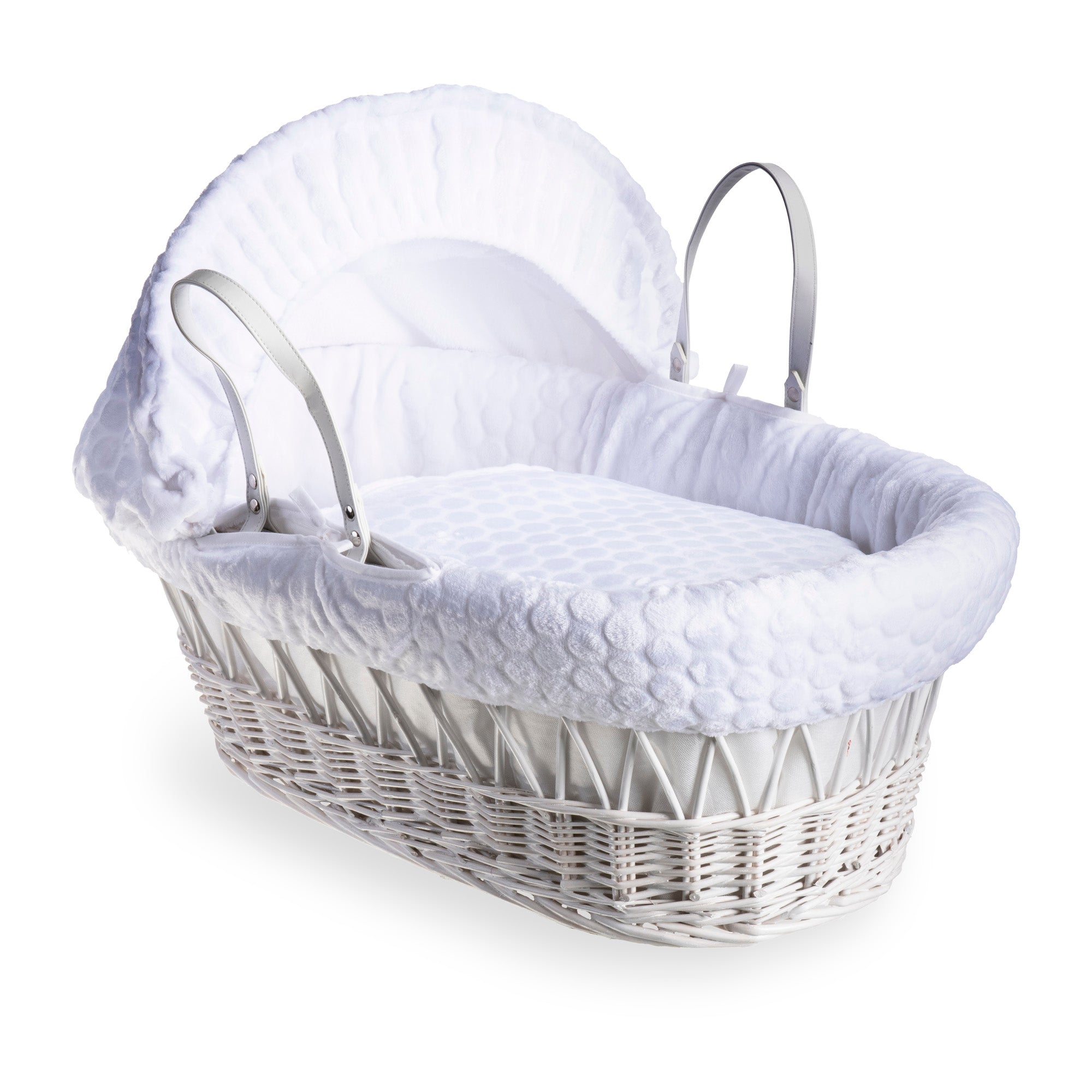 Clair de Lune Marshmallow White Wicker Moses Basket