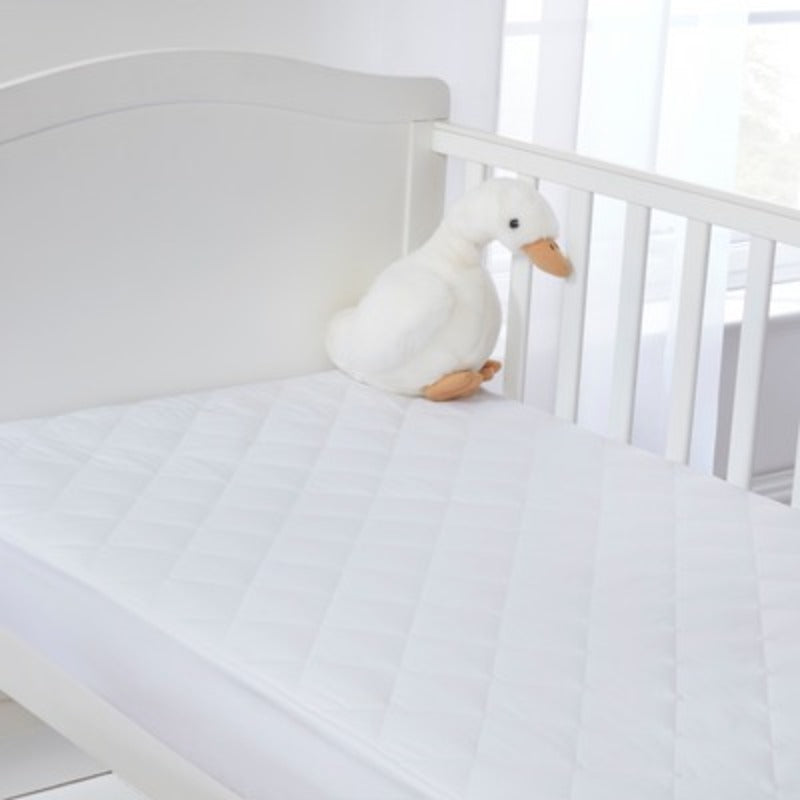 Clair de Lune Micro-Fresh® Quilted Cot Bed Mattress Protector with a teddy