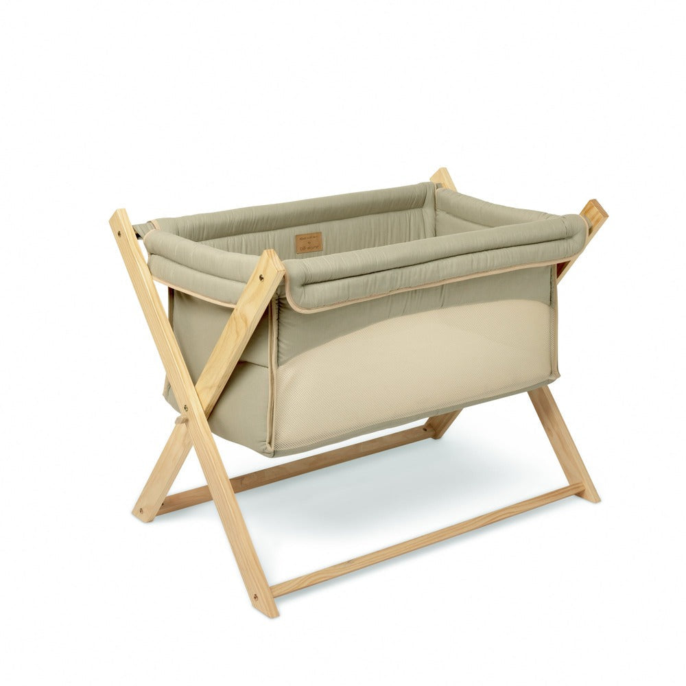 Green Clair de Lune Organic Folding Crib