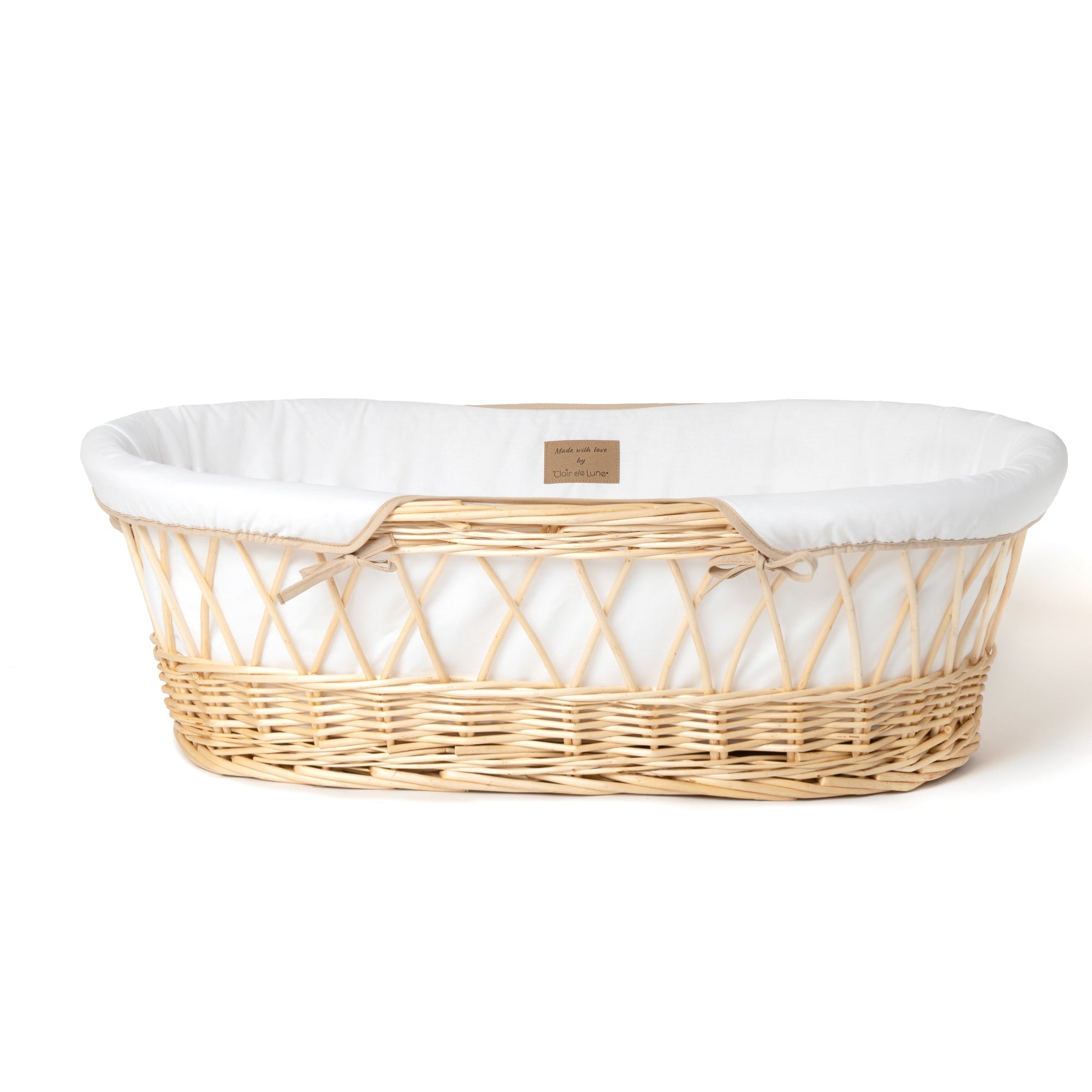 Clair de Lune Organic Natural Wicker Moses Basket without a stand