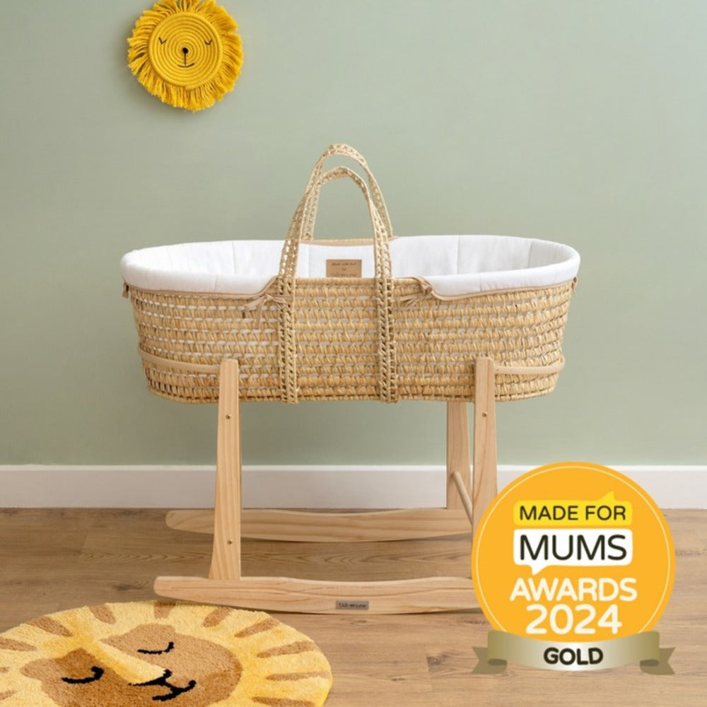 Clair de Lune Organic Palm Moses Basket zoomed out