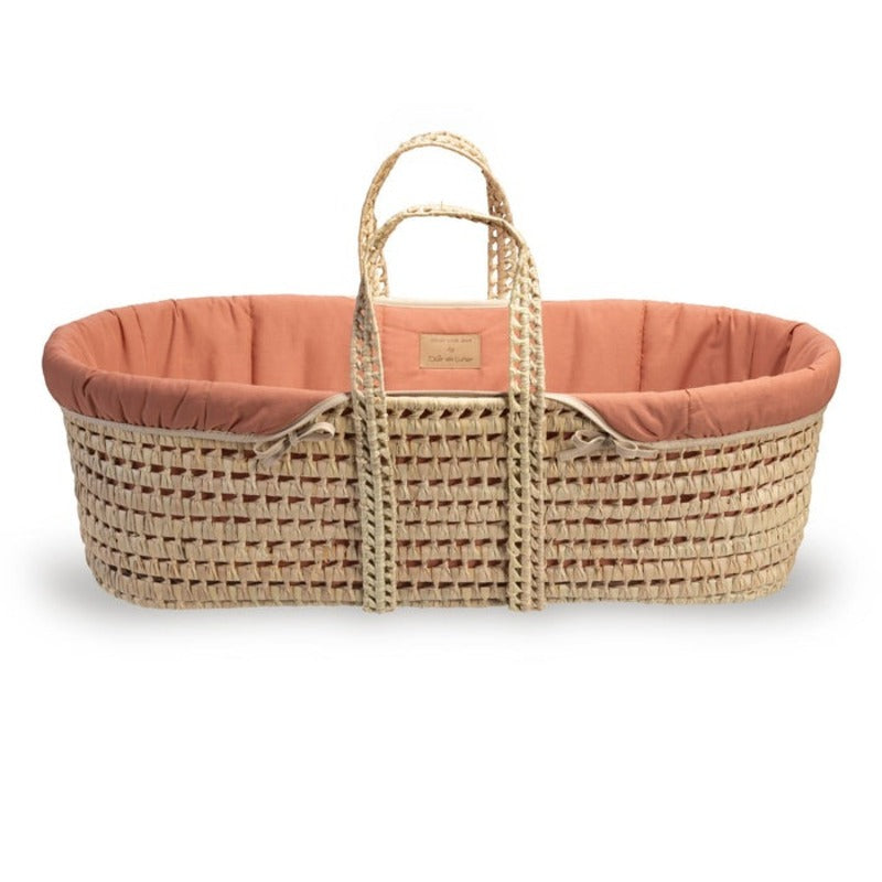 Orange Clair de Lune Organic Palm Moses Basket with no stand