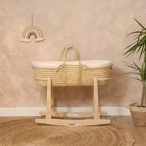 side view of Clair de Lune Organic Palm Moses Basket