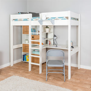 white-highsleeper-four-oak-doors-shelf-space-desk-area