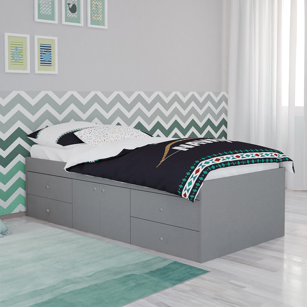 Kidsaw Grey Arctic Multi Drawer Single Bed