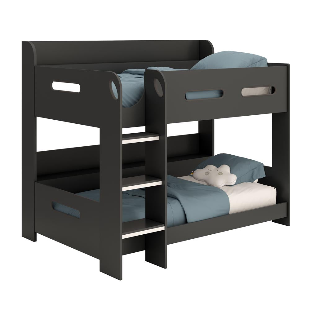 Kidsaw Dreamer Black Wooden Bunk Bed with Ladder