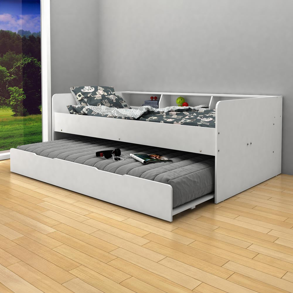 Kidsaw Kudl Day Bed in White with Pull Out Trundle
