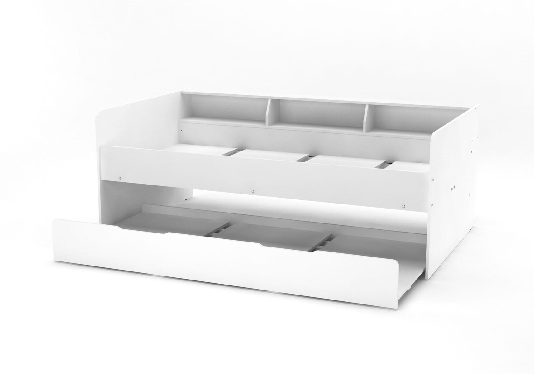 Kidsaw Kudl Day Bed in White with Pull Out Trundle