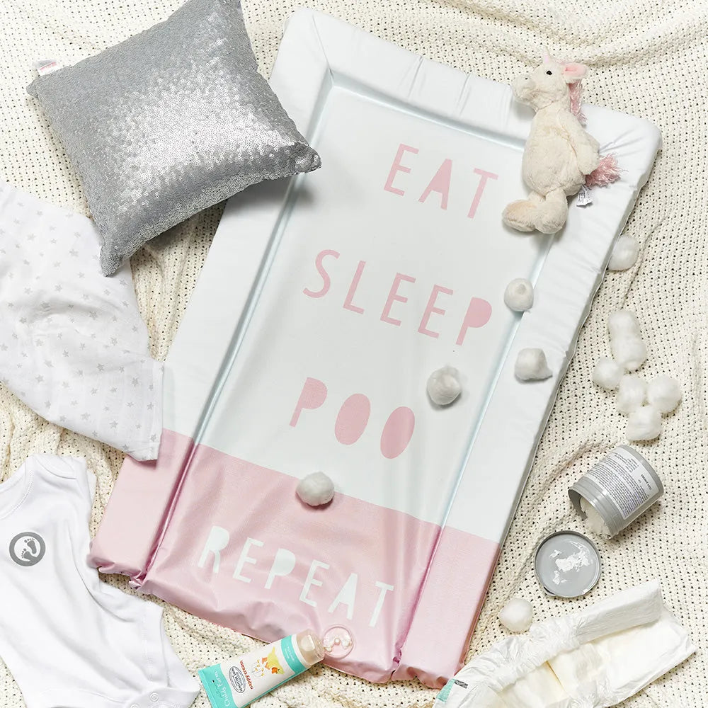 Obaby Eat Sleep Repeat Changing Mat - Pink