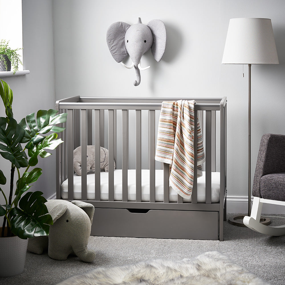 Obaby Bantam Space Saver Nursery Cot - Taupe Grey