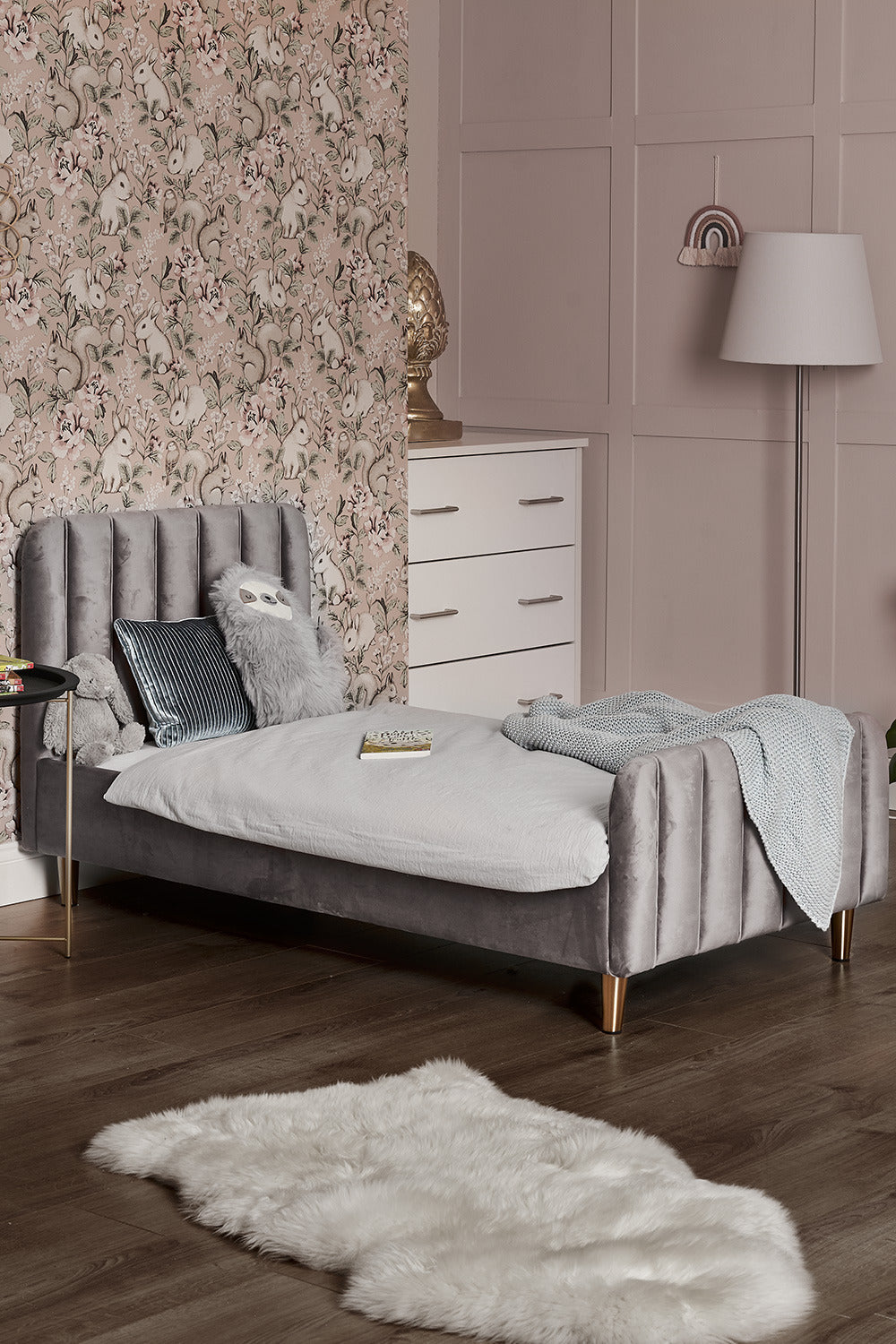 Obaby Gatsby Single Bed - Velvet Grey