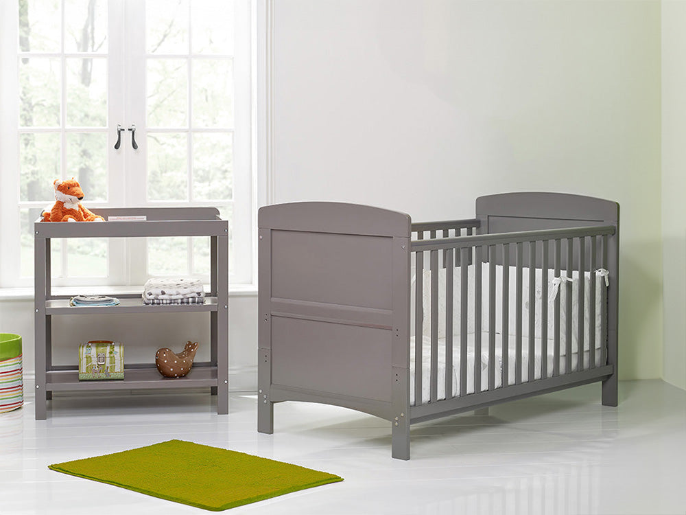 Obaby Grace Cot Bed Nursery 2 Piece Room Set - Taupe Grey