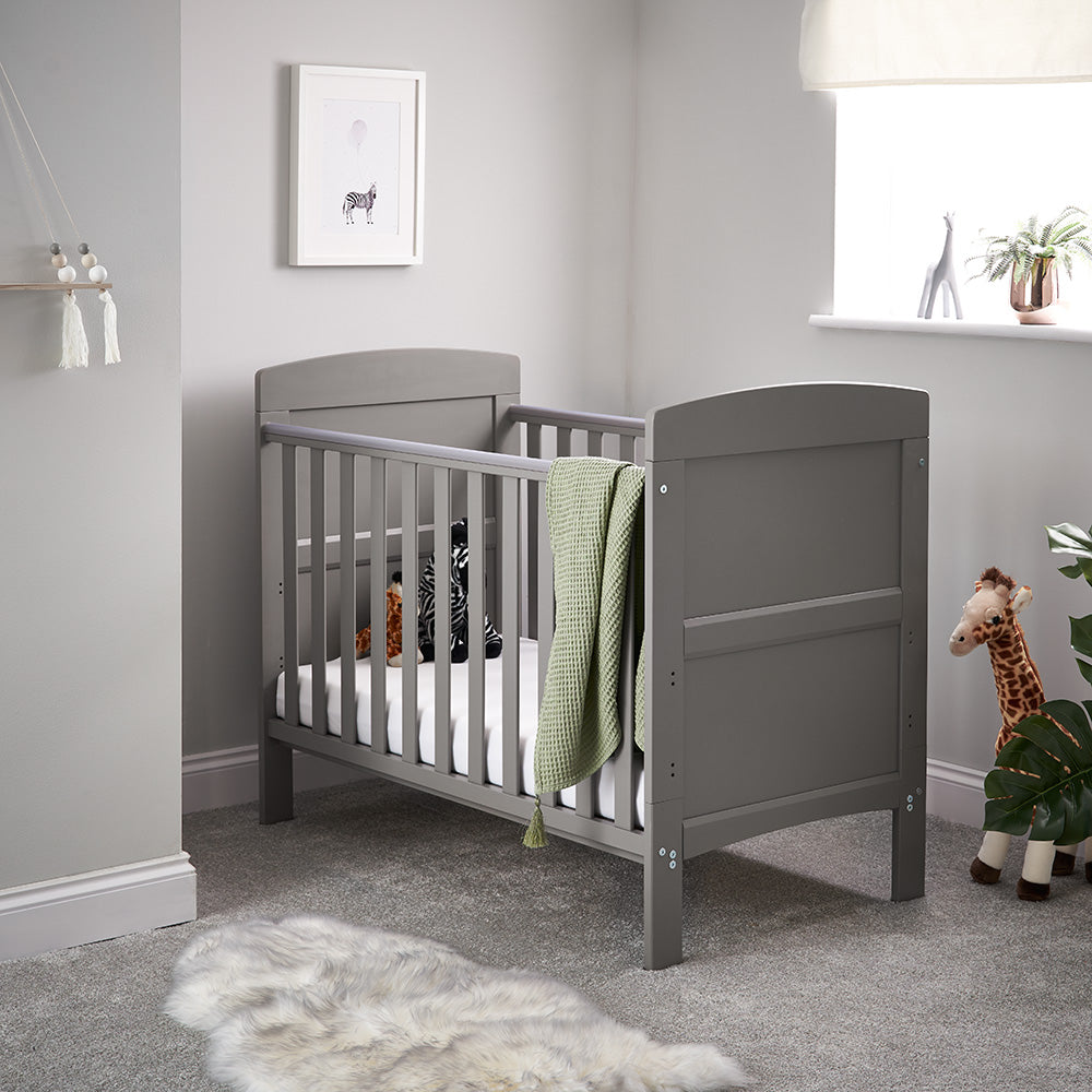 Obaby Grace Mini Cot Bed 2 Piece Nursery Room Set - Taupe Grey