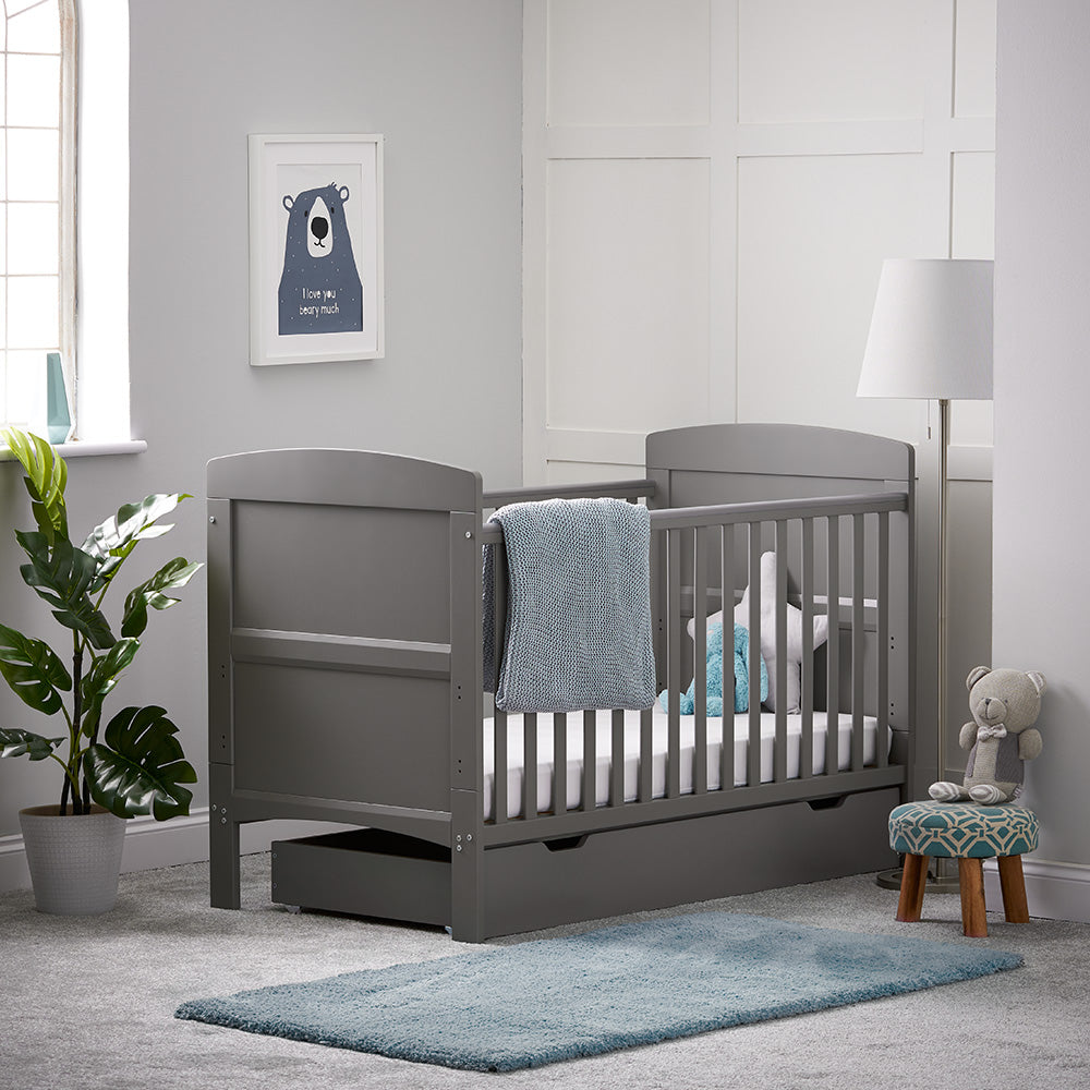 Obaby Grace Nursery Cot Bed - Taupe Grey