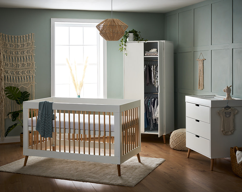 Obaby Maya Nursery 3 Piece Room Set - White & Natural