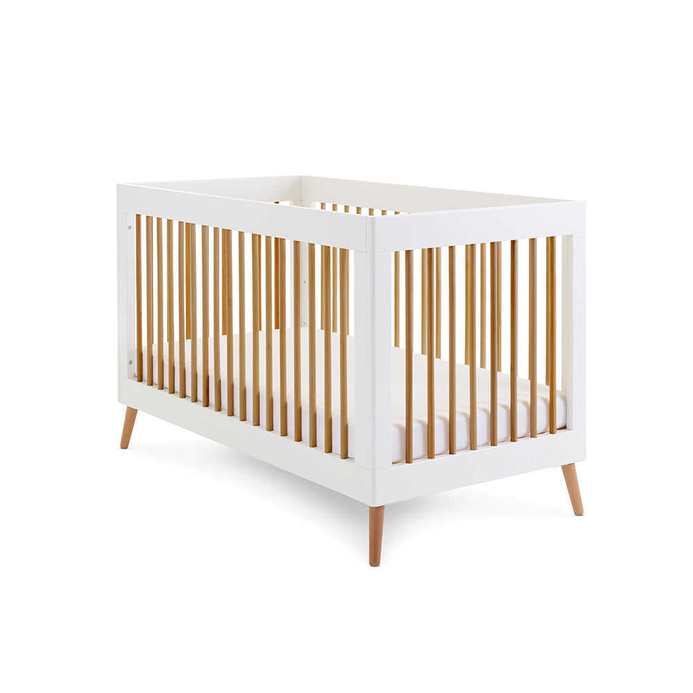 Obaby Maya Nursery Cot Bed - White & Natural