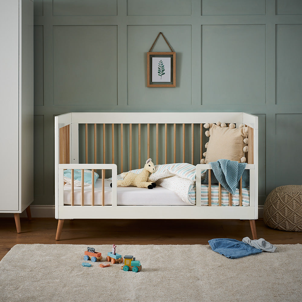 Obaby Maya Nursery Cot Bed - White & Natural