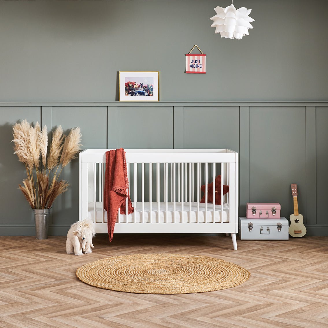 Obaby Maya Nursery Cot Bed - Nordic White