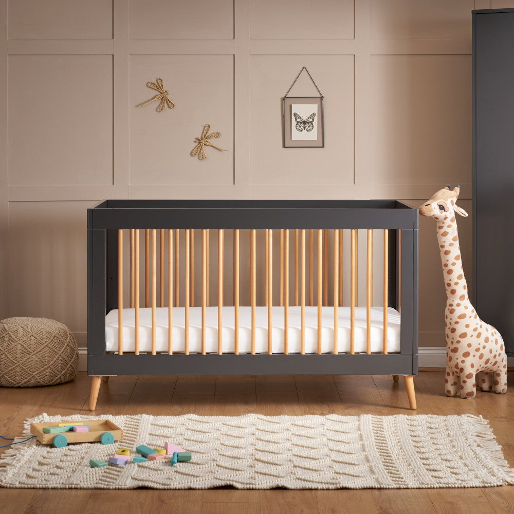 Obaby Maya Nursery Cot Bed - Slate & Natural