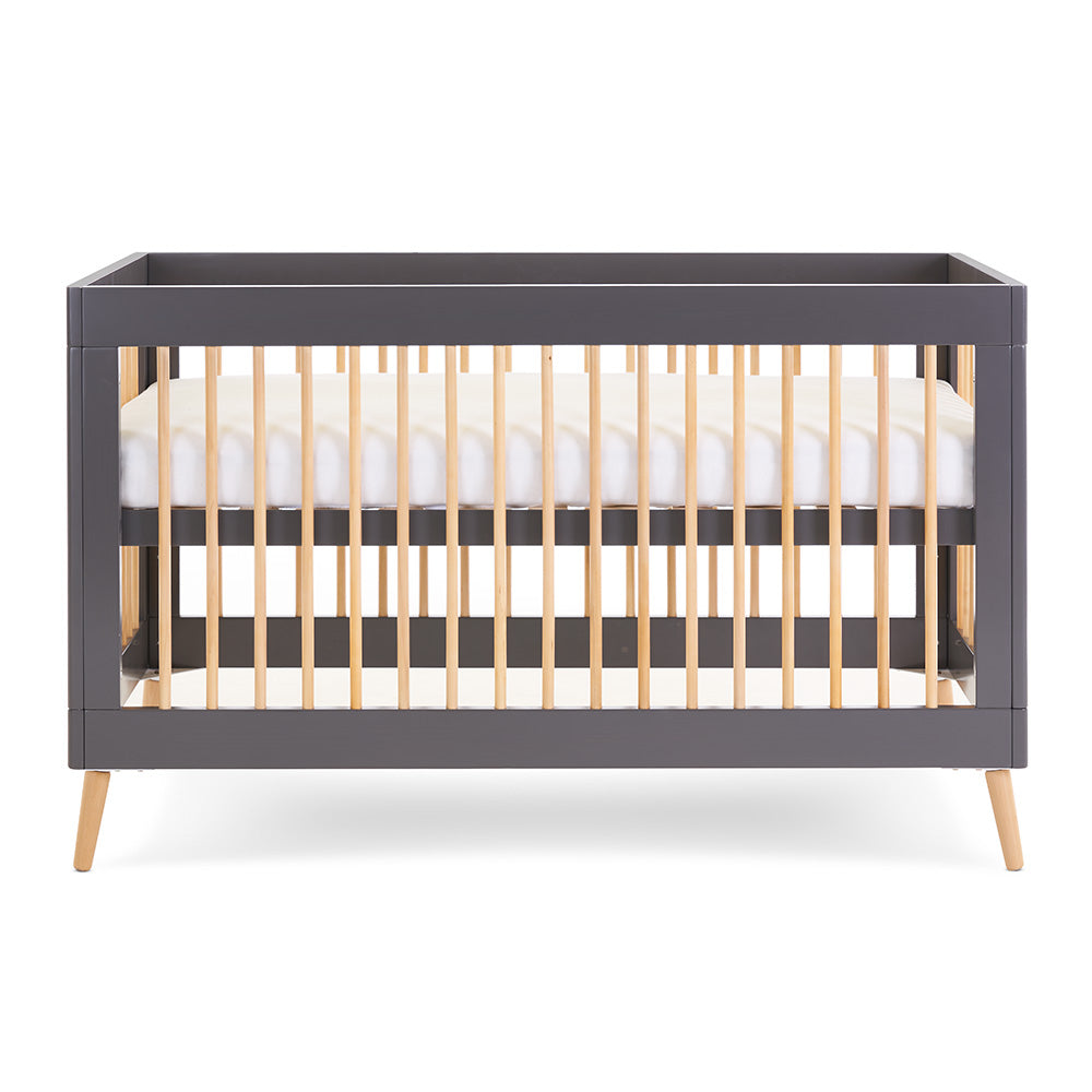 Obaby Maya Nursery Cot Bed - Slate & Natural