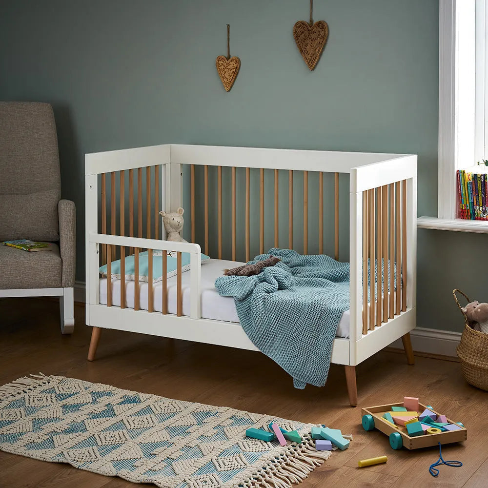 Obaby Maya Nursery Mini Cot Bed - White & Natural