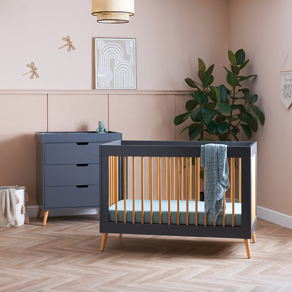 Obaby Mini Maya 2 Piece Nursery Room Set - Slate & Natural