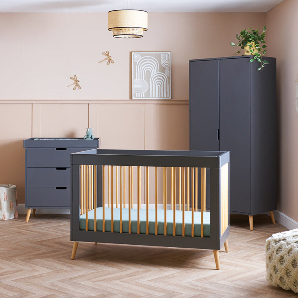 Obaby Mini Maya 3 Piece Nursery Room Set - Slate & Natural