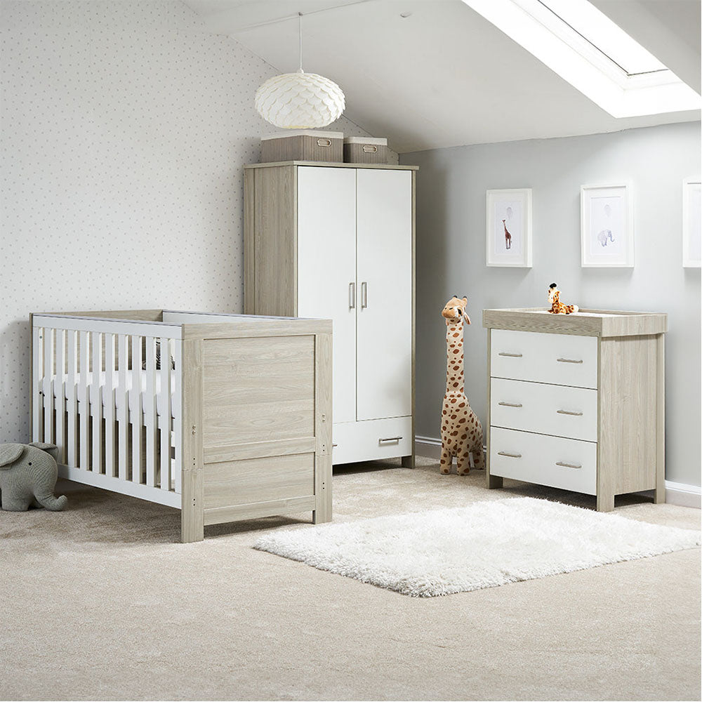 Obaby Nika Nursery 3 Piece Room Set - Grey & White