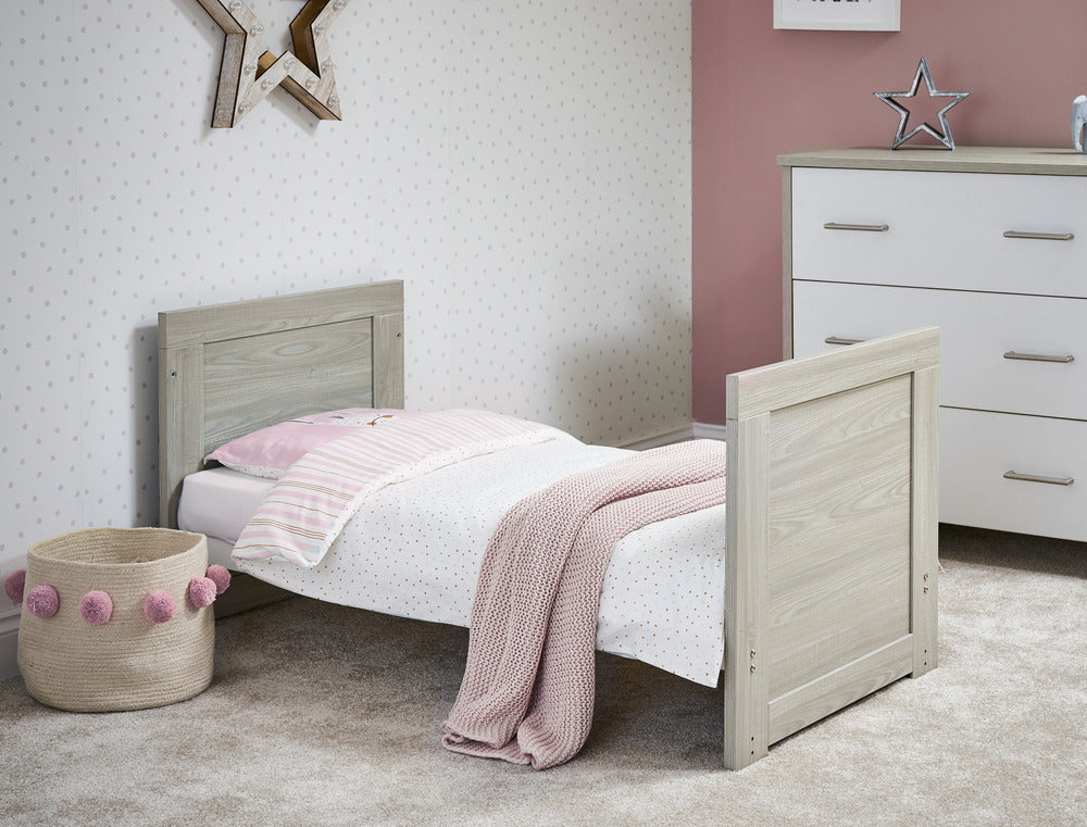 Obaby Nika Nursery Mini Cot Bed - Grey & White