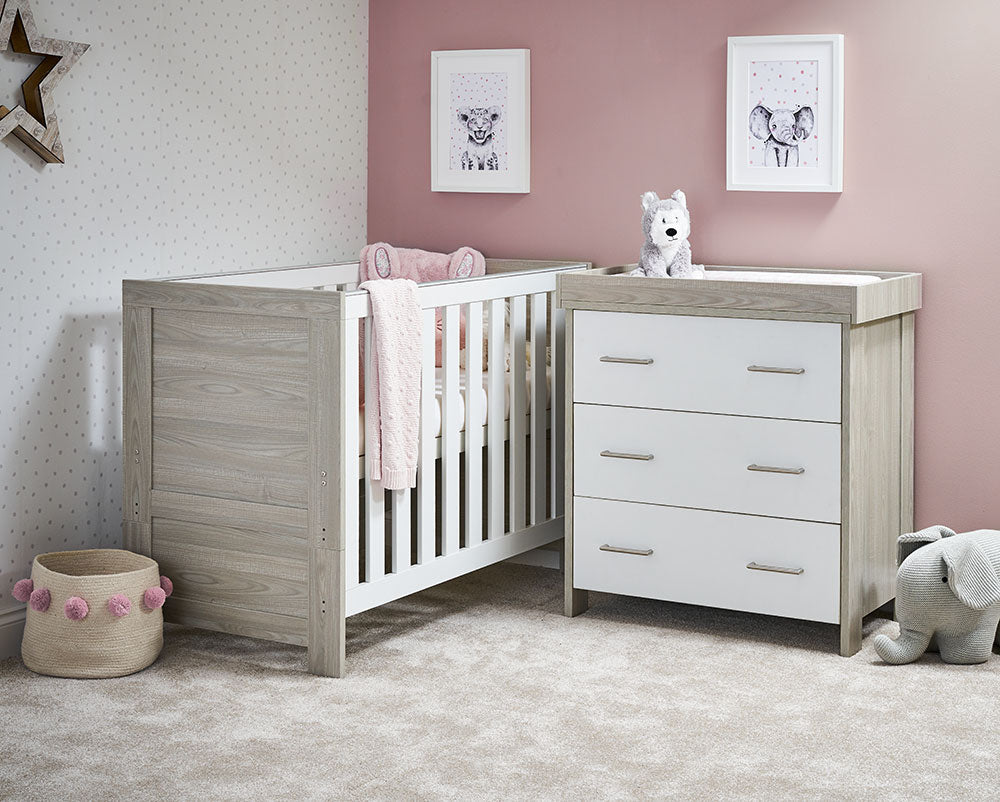 Obaby Nika Nursery Mini Nursery 2 Piece Room Set - Grey & White