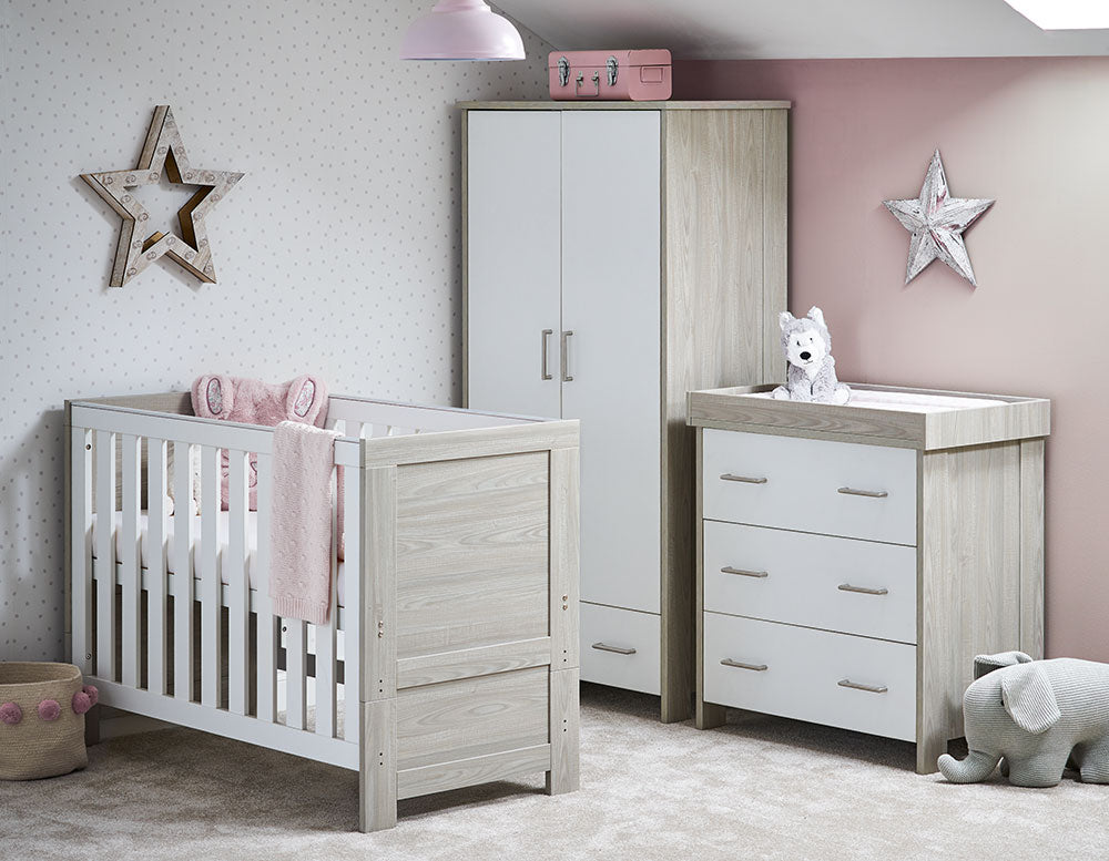 Obaby Nika Nursery Mini Nursery 3 Piece Room Set - Grey & White