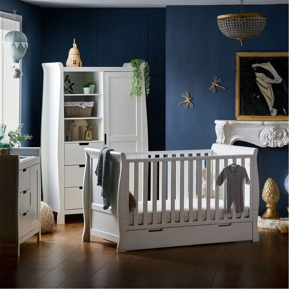 Obaby Stamford Classic Sleigh 3 Piece Room Set - White