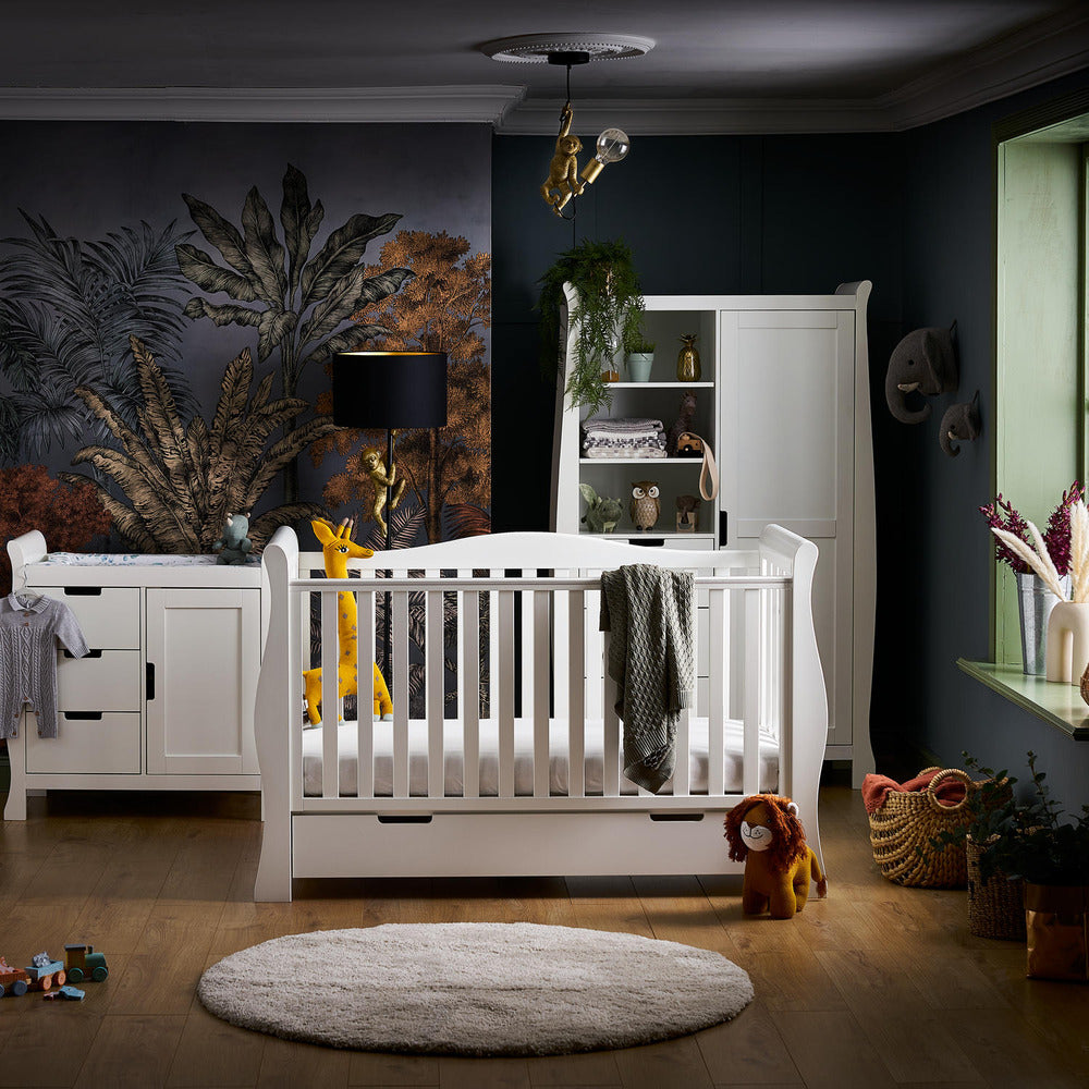 Obaby Stamford Luxe Sleigh 4 Piece Room Set - White