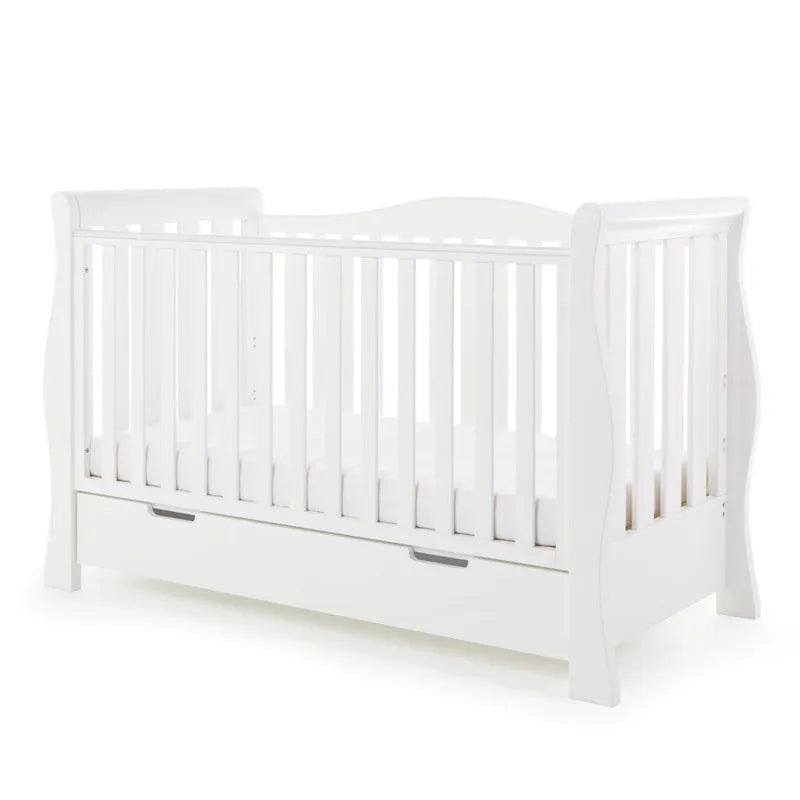 Obaby Stamford Luxe Sleigh Cot Bed - White