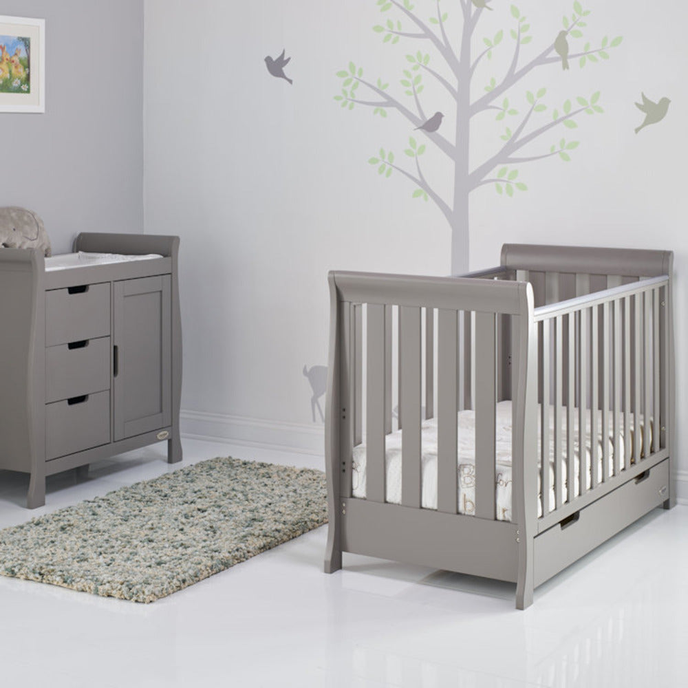 Obaby Stamford Mini Sleigh 2 Piece Room Set - Taupe Grey