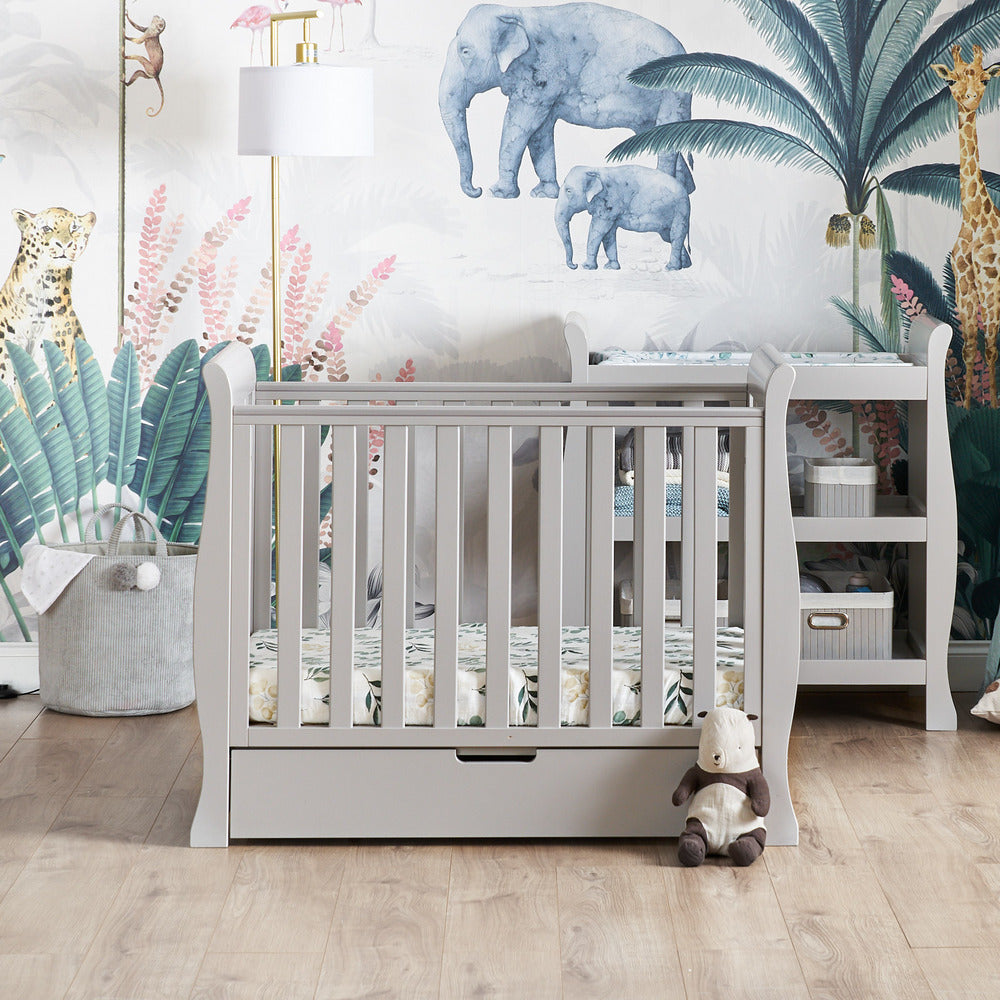 Obaby Stamford Space Saver Sleigh 2 Piece Room Set - Warm Grey